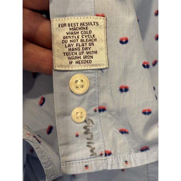 Peter Milar seaside button down mens shirt light blue size 2XL 100% cotton - Picture 5 of 9